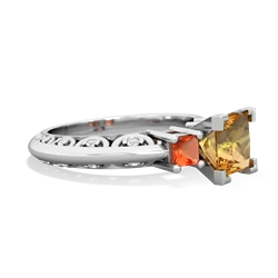 Citrine Eternal Embrace Engagement 14K White Gold ring C2001