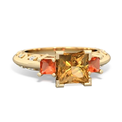 Citrine Eternal Embrace Engagement 14K Yellow Gold ring C2001