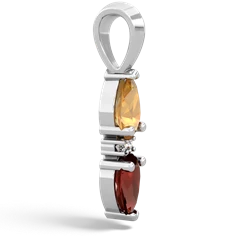 Citrine Bowtie Drop 14K White Gold pendant P0865