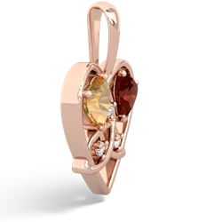 Citrine Celtic Trinity Heart 14K Rose Gold pendant P5331