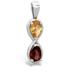 Citrine Infinity 14K White Gold pendant P5050