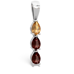 Citrine Dew Drops 14K White Gold pendant P2251