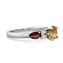 Citrine 6Mm Round Eternal Embrace Engagement 14K White Gold ring R2005