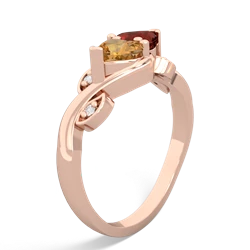 Citrine Floral Elegance 14K Rose Gold ring R5790