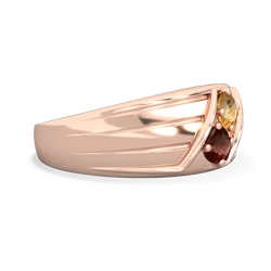 Citrine Men's Streamline 14K Rose Gold ring R0460