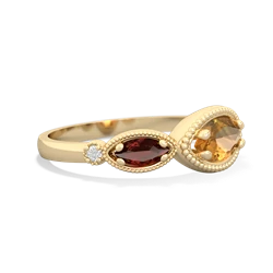 Citrine Milgrain Marquise 14K Yellow Gold ring R5700