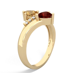 Citrine Heart To Heart 14K Yellow Gold ring R2064