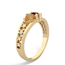 Citrine Heart To Heart 14K Yellow Gold ring R3342