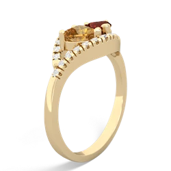 Citrine Mother And Child 14K Yellow Gold ring R3010