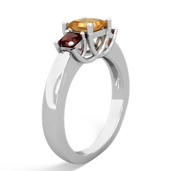 Citrine Three Stone Trellis 14K White Gold ring R4015