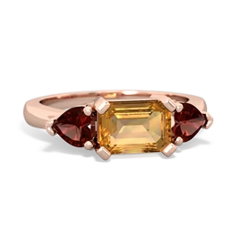 Citrine Three Stone 14K Rose Gold ring R5235