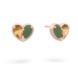 Citrine 'Our Heart' 14K Rose Gold earrings E5072