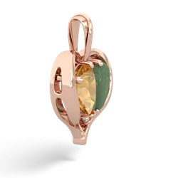 Citrine Two Become One 14K Rose Gold pendant P5330