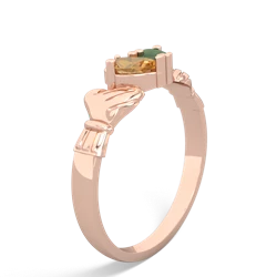 Citrine 'Our Heart' Claddagh 14K Rose Gold ring R2388