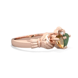 Citrine 'Our Heart' Claddagh 14K Rose Gold ring R2388