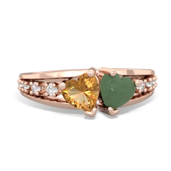 Citrine Heart To Heart 14K Rose Gold ring R3342