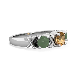 Citrine Hugs And Kisses 14K White Gold ring R5016