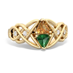 Citrine Keepsake Celtic Knot 14K Yellow Gold ring R5300