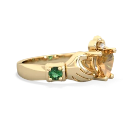 Citrine Claddagh Keepsake 14K Yellow Gold ring R5245