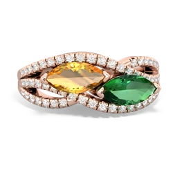 Citrine Diamond Rivers 14K Rose Gold ring R3070