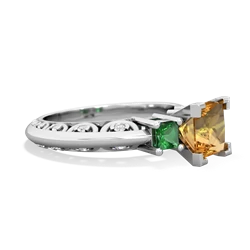 Citrine Eternal Embrace Engagement 14K White Gold ring C2001