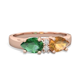 Citrine Pear Bowtie 14K Rose Gold ring R0865