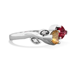 Citrine Floral Elegance 14K White Gold ring R5790