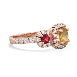 Citrine Regal Halo 14K Rose Gold ring R5350