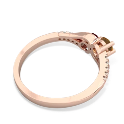 Citrine Infinity Pave Two Stone 14K Rose Gold ring R5285