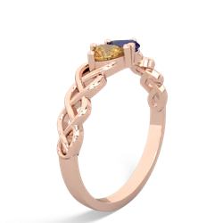 Citrine Heart To Heart Braid 14K Rose Gold ring R5870