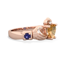 Citrine Claddagh Keepsake 14K Rose Gold ring R5245