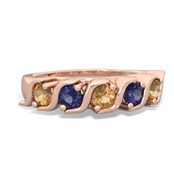 Citrine Anniversary Band 14K Rose Gold ring R2089