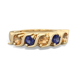 Citrine Anniversary Band 14K Yellow Gold ring R2089