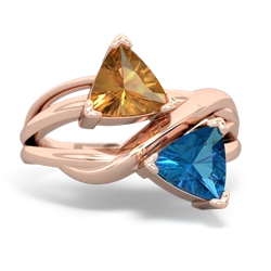 Citrine Split Band Swirl 14K Rose Gold ring R2341