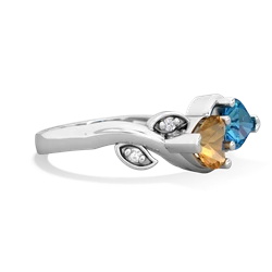 Citrine Floral Elegance 14K White Gold ring R5790