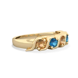 Citrine Anniversary Band 14K Yellow Gold ring R2089