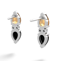 Citrine Bowtie Drop 14K White Gold earrings E0865