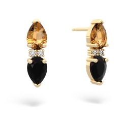 Citrine Bowtie Drop 14K Yellow Gold earrings E0865