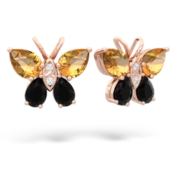 Citrine Butterfly 14K Rose Gold earrings E2215