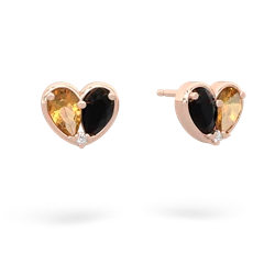 Citrine 'Our Heart' 14K Rose Gold earrings E5072