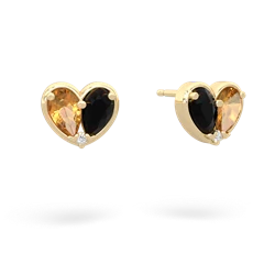 Citrine 'Our Heart' 14K Yellow Gold earrings E5072