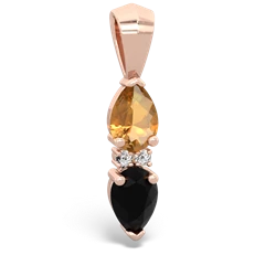 Citrine Bowtie Drop 14K Rose Gold pendant P0865