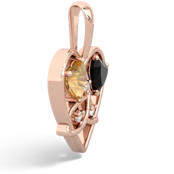 Citrine Celtic Trinity Heart 14K Rose Gold pendant P5331