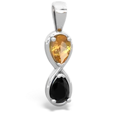 Citrine Infinity 14K White Gold pendant P5050