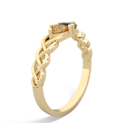 Citrine Heart To Heart Braid 14K Yellow Gold ring R5870