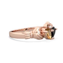 Citrine 'Our Heart' Claddagh 14K Rose Gold ring R2388