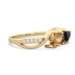 Citrine Side By Side 14K Yellow Gold ring R3090