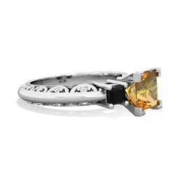 Citrine Eternal Embrace Engagement 14K White Gold ring C2001