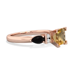 Citrine 6Mm Princess Eternal Embrace Engagement 14K Rose Gold ring C2002