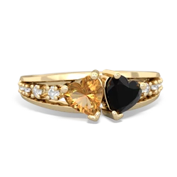 Citrine Heart To Heart 14K Yellow Gold ring R3342